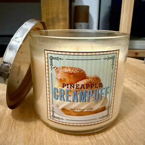 Pineapple Cream Puff Candle Bath & Body Works/White Barn BBW NWT
